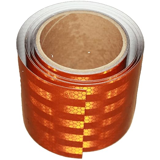 Non Fading Brown Reflective Tape Outdoor Waterproof 4 inch Wide, High Visibility Warning Safety Industrial Marking Tape (11 feet)