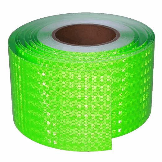 Green Reflective Tape Outdoor Waterproof 4 inch Wide, High Visibility Warning Safety Industrial Marking Tape (68 feet)