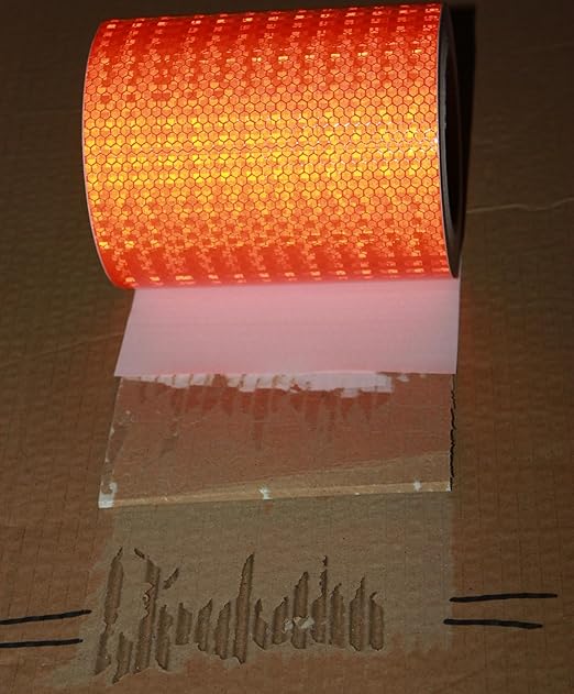 Orange Reflective Tape Outdoor Waterproof 6 inch, High Visibility Hazard Conspicuity Safety Industrial Marking Tape (66 feet)