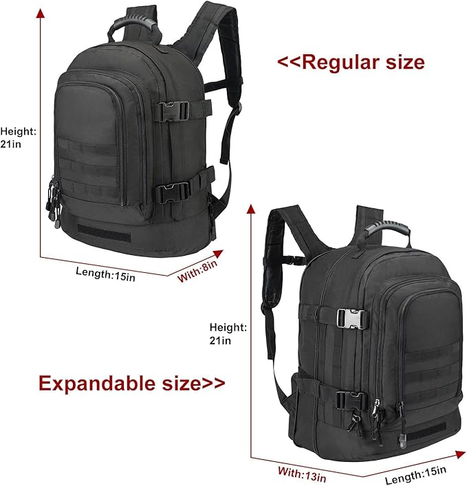 HYKING Large Tactical Expandable Backpack 39L-64L Military Bug Out Bag With Waist Strap