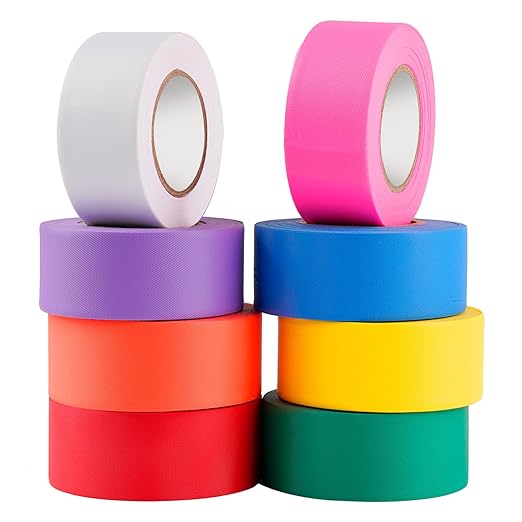 GEYYANG Flagging Tape,3.35 Mil Thick,8 Assorted Colors,1-3/16" x 98ft(Total 787ft) - Neon Marking Tape for Survey Boundaries, Trees and Hazardous Areas - Weatherproof and Fade-Resistant