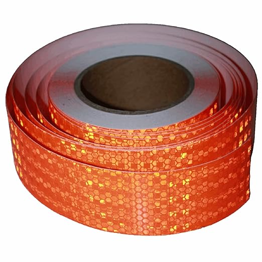 Orange Reflective Tape Outdoor Waterproof 2 inch, High Visibility Warning Industrial Marking Tape, Safety Stickers (68 feet)