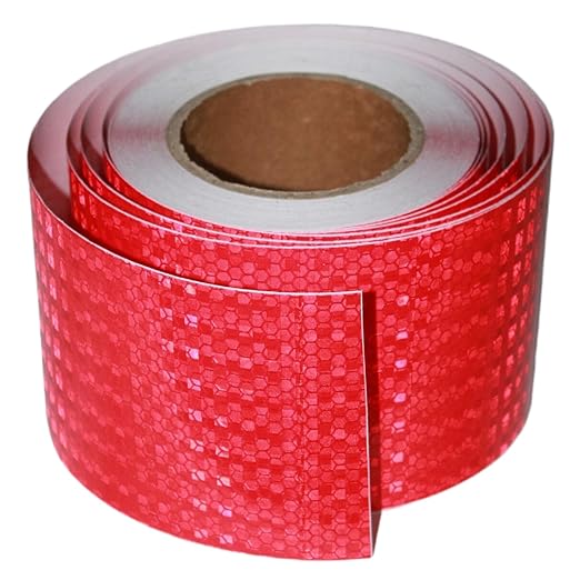Red Reflective Tape Outdoor Waterproof 4 inch Wide for Trailer, High Visibility Safety Warning Adhesive Strips (66 feet, 5 Rolls)
