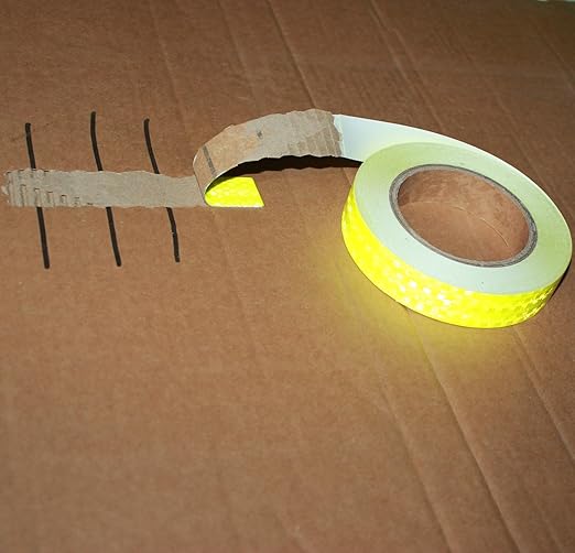Fluorescent Yellow Reflective Tape Outdoor Waterproof 1 inch, High Visibility Warning Safety Industrial Marking Tape (68 feet)