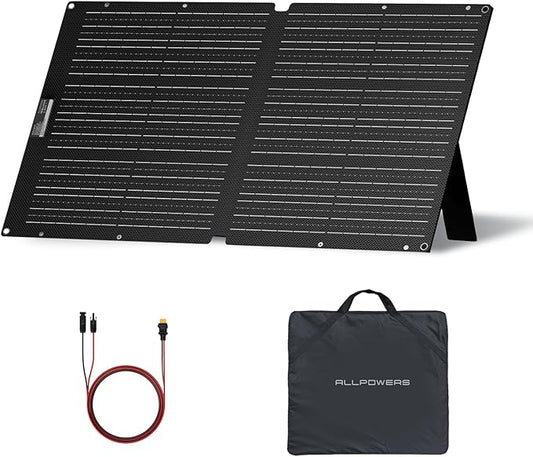 ALLPOWERS SOLAX SE100 100W Portable Solar Panel,High-Efficiency 23%-25% Monocrystalline Folding Solar Charger for Solar Generator,Camping&RV,12V/24V Compatible,IP68 Waterproof