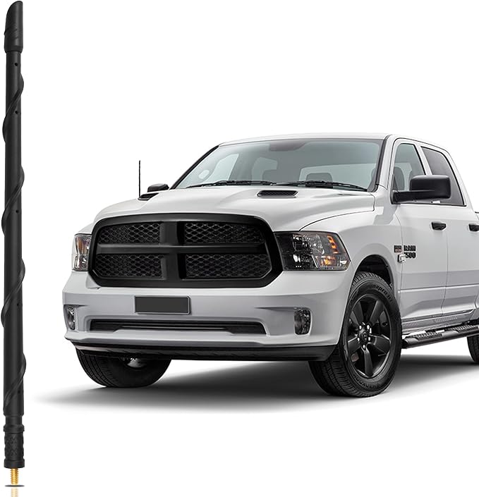 VOFONO 13 Inch Antenna Compatible with 2009-2025 Dodge Ram 1500 2500 3500, Dodge Ram 1500 Accessories New Spiral Flex Rubber Ram 1500 Antenna Replacement