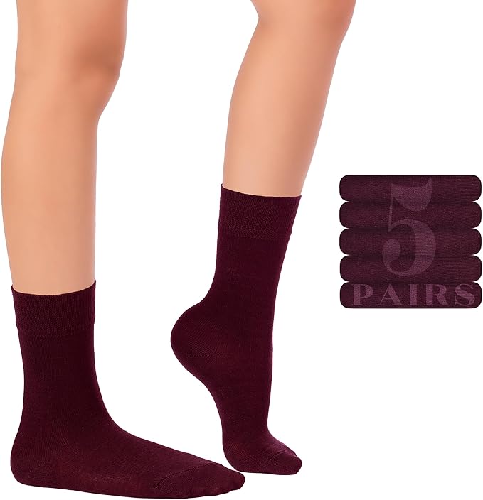 Hugh Ugoli Kids School Uniform Rayon Derived from Bamboo Dress Crew Socks for Toddlers to Youth, 3T - 14 Years Old, 5 Pairs