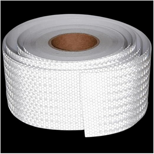 White Reflective Tape Outdoor Waterproof 4 inch Wide, High Visibility Warning Industrial Marking Tape,Safety Stickers (168 feet)