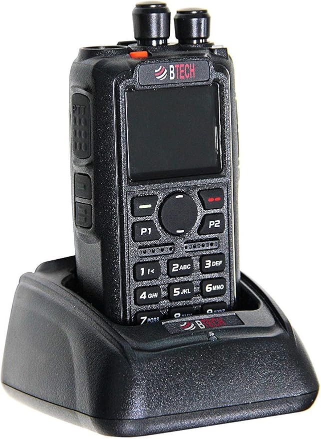 BTECH DMR-6X2 DMR & Analog Dual Band Two-Way Radio (USB-C Battery) – 7W VHF/UHF (136-174MHz & 400-480MHz), Encryption, GPS, Talker Alias, APRS, Voice Recording, includes Accessory Kit with 2 Batteries