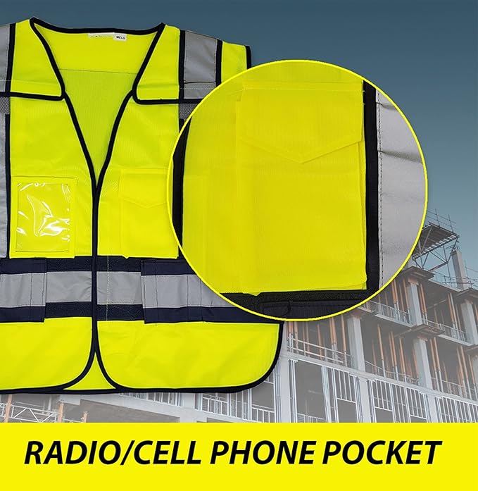 VIEWBRITE Reflective Class 2 EMS Vest Lime Green - 5 Point Breakaway High Visibility Yellow EMS Safety Vest