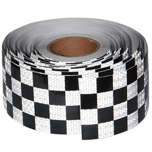 Black and White Reflective Tape 4 Inch x 168 Feet, Outdoor Waterproof High Visibility Stickers, High Intensity Safety Strips