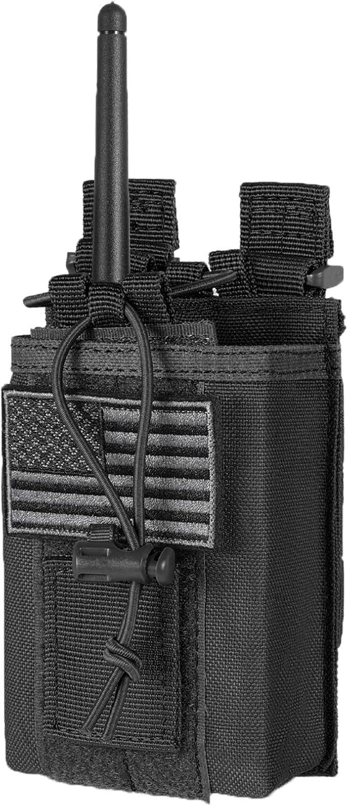 Tactical Radio Holder - Molle Radio Pouch Universal Case for Police Firefighter Two Ways Walkie Talkies Vest (Black)