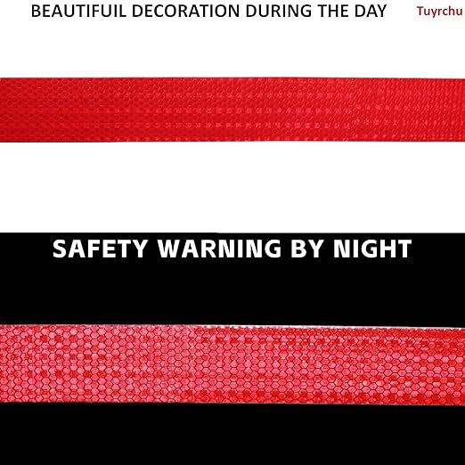 Red Reflective Tape Outdoor Waterproof 2 inch Wide for Trailer, High Visibility Safety Warning Adhesive Strips (66 feet, 10 Rolls)