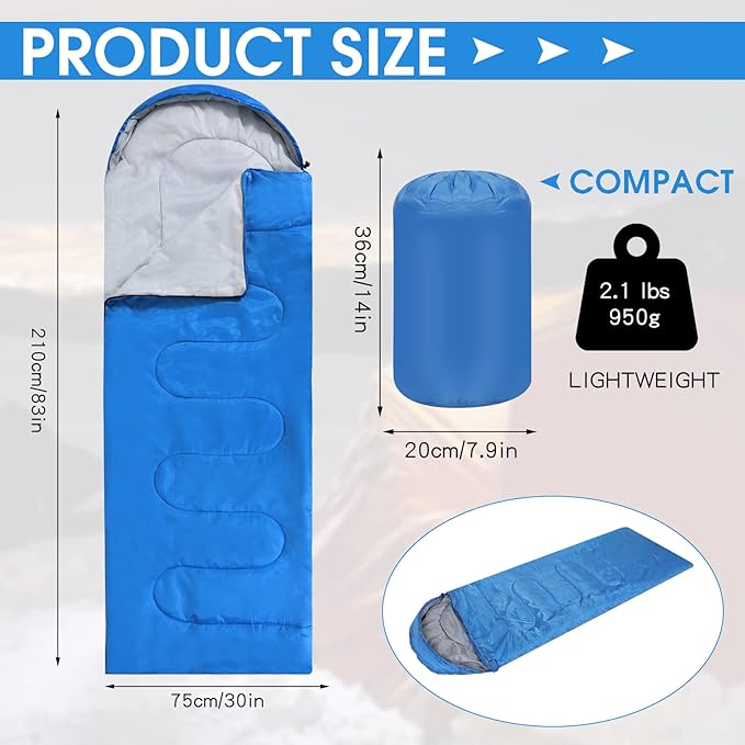 Macarrie 10 Pcs Bulk Sleeping Bags for Homeless Donation Shelter Adults 0 Degree Waterproof Sleeping Bags with Compression Sack for Cold Weather Emergency Hiking Camping Warm
