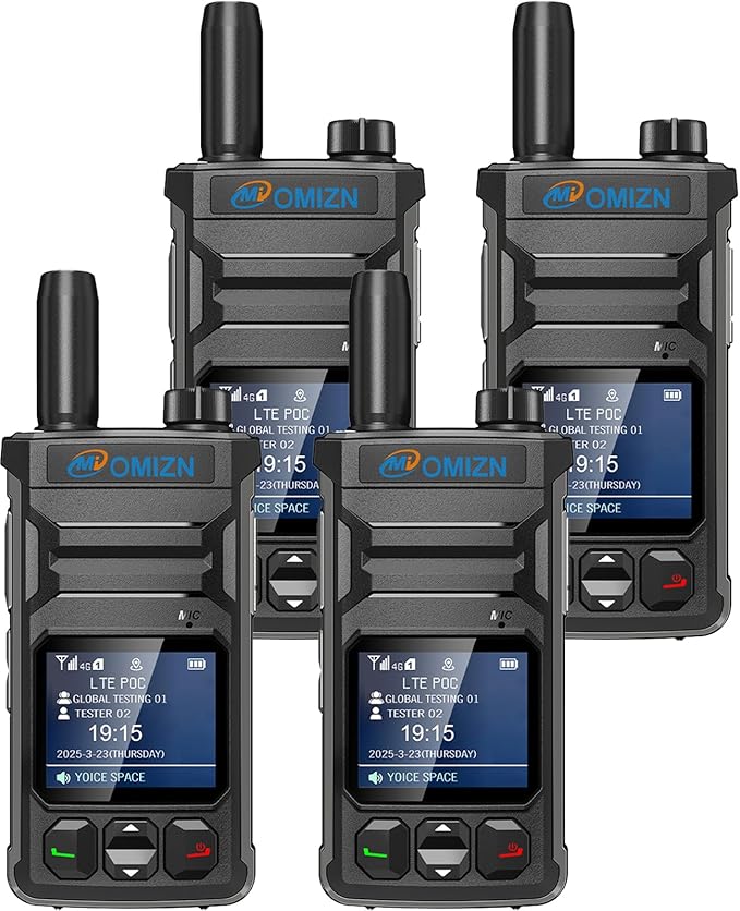 T6 Ultra-Slim Walkie Talkie with Unlimited Range Over 4G LTE, AES-256 Encrypted Two Way Radio, Noise Reduction, IP65, Type-C Charging, Lifetime Free Use