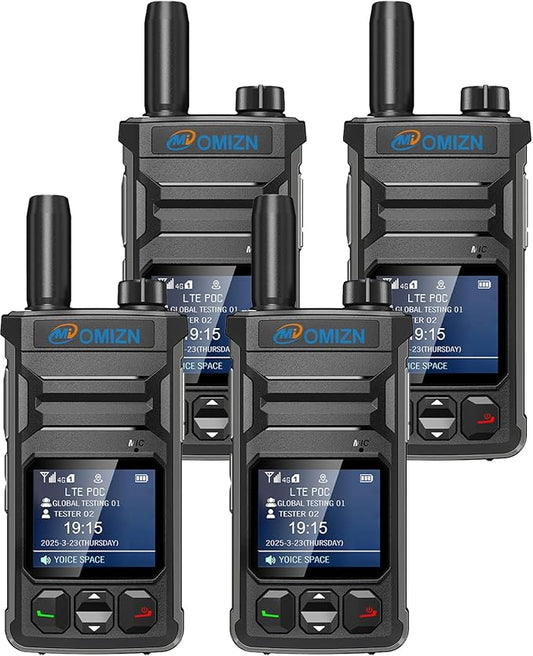 T6 Ultra-Slim Walkie Talkie with Unlimited Range Over 4G LTE, AES-256 Encrypted Two Way Radio, Noise Reduction, IP65, Type-C Charging, Lifetime Free Use