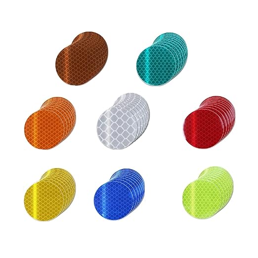 Non Fading Reflective Stickers 1-inch Diameter Round Reflector, Outdoor Waterproof High Visibility Warning Adhesive Tape (80 Pcs)