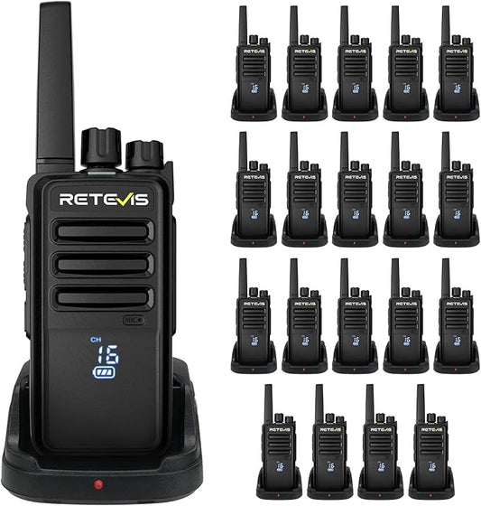 Retevis RT68H Long Range Walkie Talkies,Two Way Radio Rechargeable,Visualization,Ease of use,Hidden LED Display,Keylock,VOX,Heavy Duty 2 Way Radios for Adults for School Plant Healthcare(20 Pack)