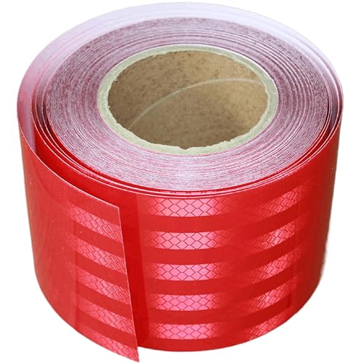 Red Reflective Tape 4 inch Wide for Bikes, Outdoor Waterproof High Visibility Safety Warning Reflector Sticker Strips (68 feet)