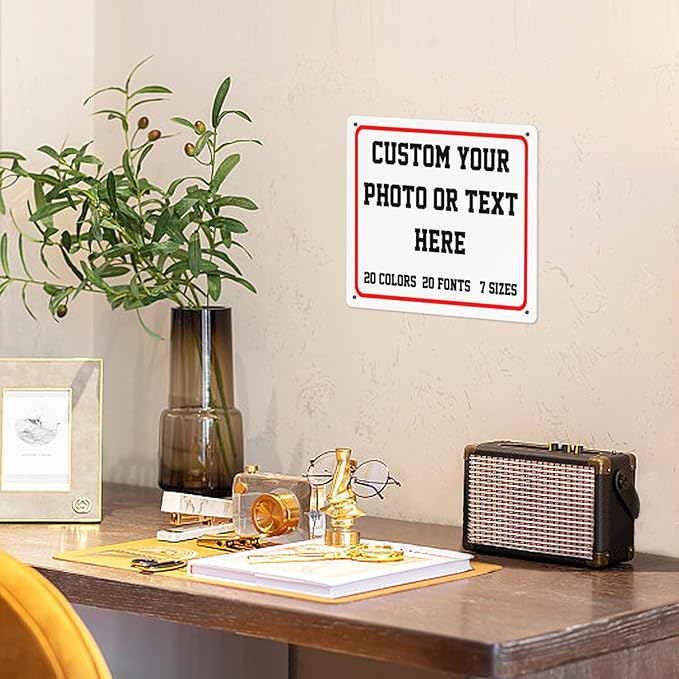 Custom Metal Sign, Personalized Aluminum Sign for Office, Business, Workplace, office, Home, Airbnb, Delivery Signs, 12x12 Inches