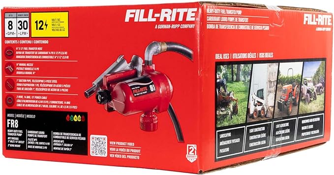 Fill-Rite FR8 12V 8 GPM Fuel Transfer Pump w/Standard Accessories