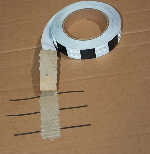 Black and White Reflective Tape 1 Inch x 168 Feet, Warning Conspicuity Reflector, Night Safety Sticker for Car Trailer