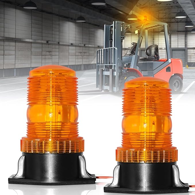 30 LED Amber Forklift Strobe Light 30W Vehicle Roof Safety Beacon Light for 10-110V Mower, ATV, Trucks, Tractor, Golf Carts, UTV, Cars, Bus - 2 Pack