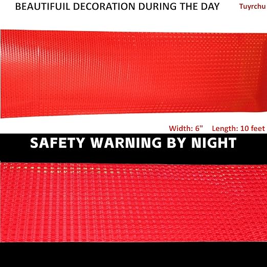 Industrial Reflective Tape Red 6 inch for Truck, Outdoor Waterproof Hazard Conspicuity Warning Marking Tape (10 feet)