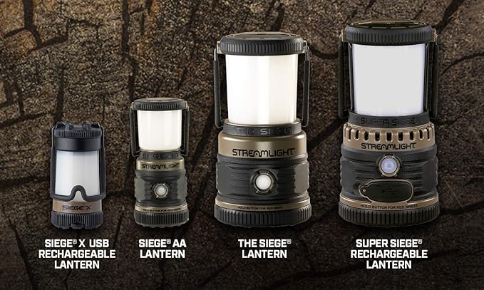Streamlight 44941 Siege AA 200-Lumen Lantern with White & Red LEDs for Camping & Emergencies, Coyote