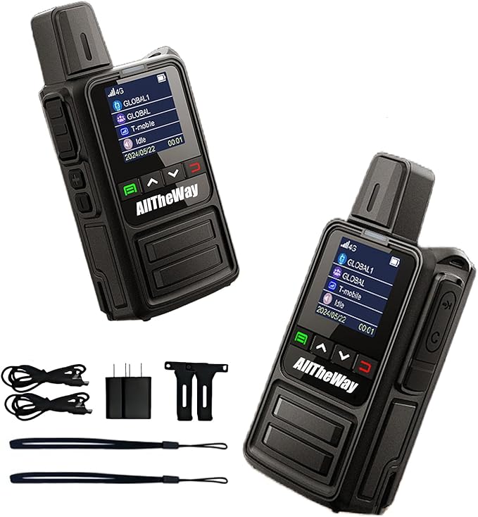 Lifetime Free 4G LTE Walkie Talkie - Unlimited Range Two-Way Radio, Admin Group Control, PTT Button, Requires SIM Card for Team Communication (K360-SIM-2Packs)
