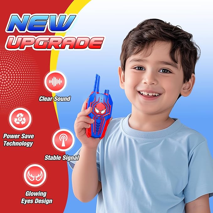 Walkie Talkies for Kids Ages 3-8: Cool Toys Gifts for 3 4 5 6 7 8 9 10 Year Old Boys Kid Outdoor Camping 2 Way Radio Toy Brithday Gift for Grandkids Boy Age 3-4 4-6 5-7 Toddler Walkie Talkies