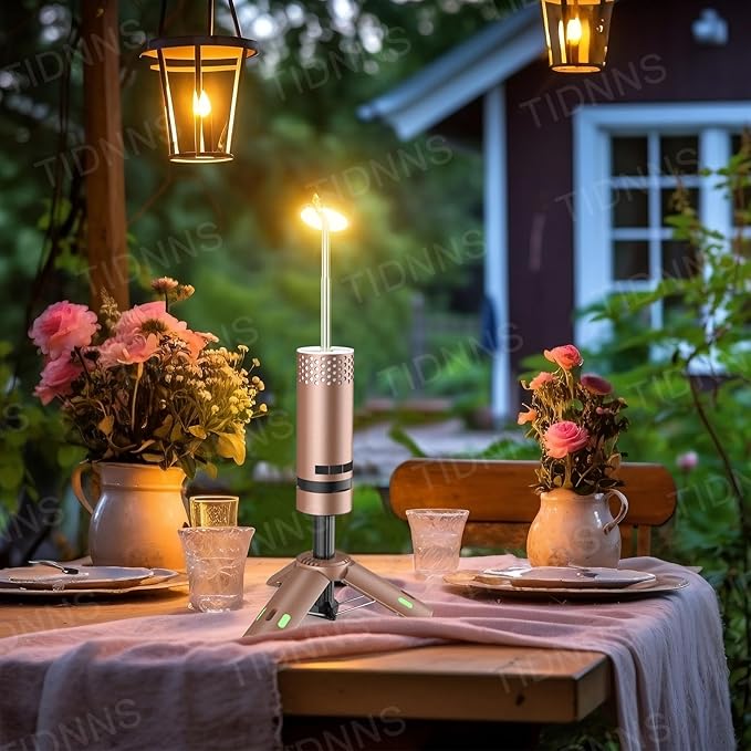 Camping Lights Rechargeable, Detachable Camping Lantern with Stand, Telescopic Waterproof Camp Lamp, Magnetic Work Hanging Light, LED Tent Flashlights for Emergency (Rose Gold Pro)