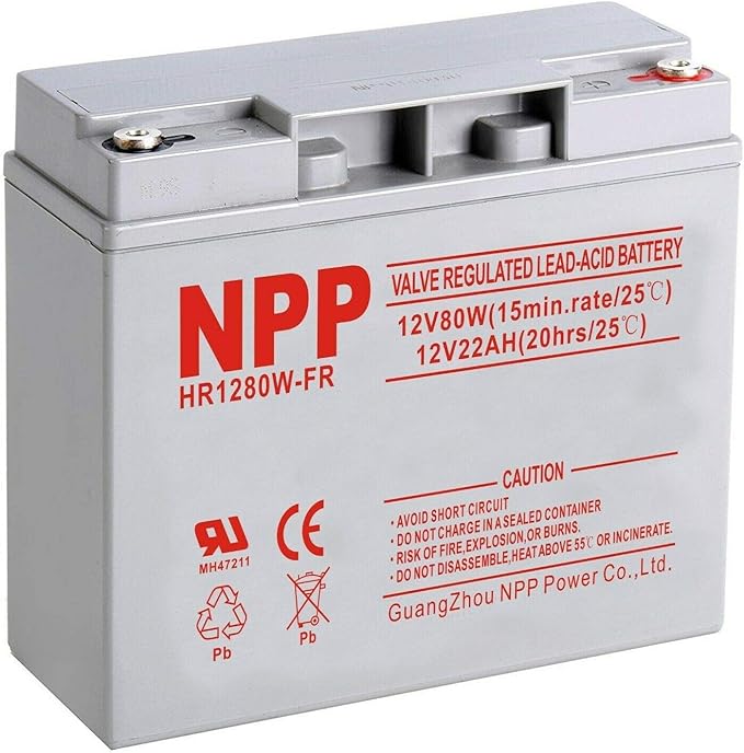 NPP HR1280W 12V 480Watts, Flame Retardant High Rate UPS Battery High Rate Battery,12V 18Ah, 20Ah 12Volt AGM Sealed Lead Acid Rechargeable