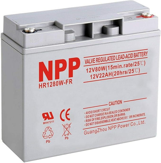 NPP HR1280W 12V 480Watts, Flame Retardant High Rate UPS Battery High Rate Battery,12V 18Ah, 20Ah 12Volt AGM Sealed Lead Acid Rechargeable