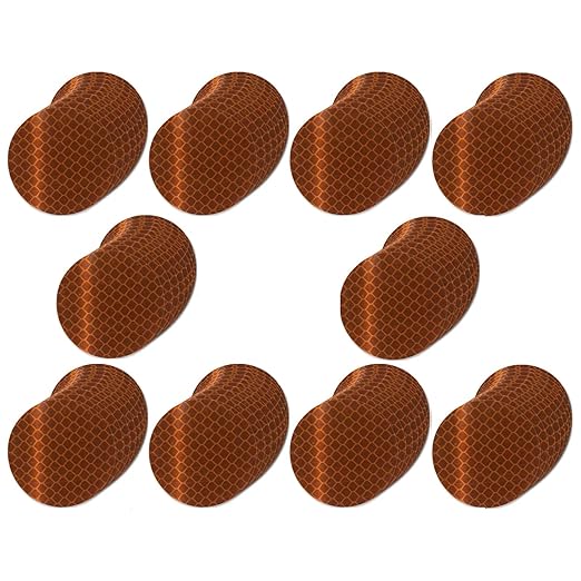 Non Fading Brown Reflective Stickers 1-inch Diameter Round Reflector, Outdoor Waterproof High Visibility Warning Adhesive Tape (100 Pcs)