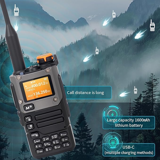 Walkie Talkie, Long Range, Two Way Radio, NOAA, Fast Frequency Copying, Flashlight, Long Battery, Type-C and Dock Charging, Suitable for Outdoor Adventurers and Campers (2 Packs)