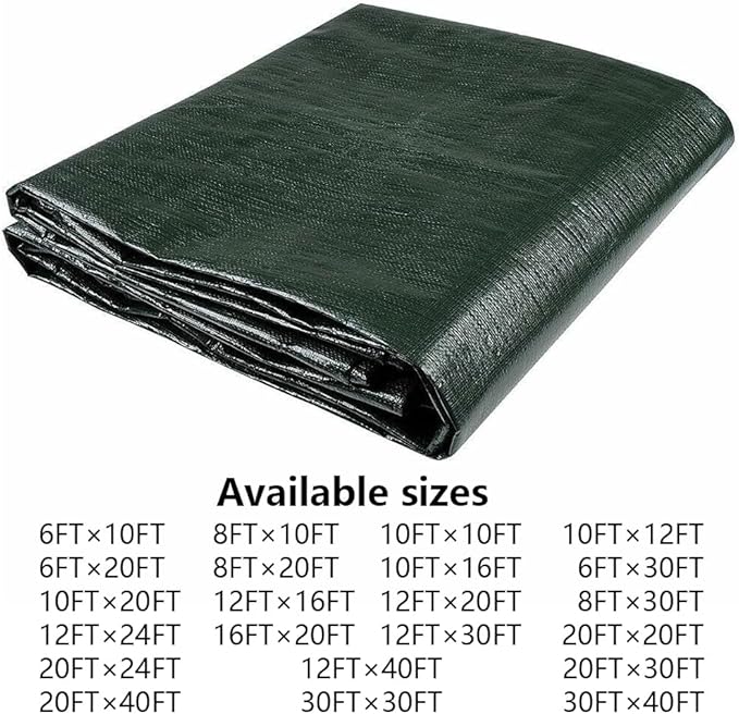Tarps 12x40 FT Waterproof Heavy Duty Tarp – 5 Mil Thick, UV & Tear Resistant, Reinforced Grommets & Edges – Multi-Purpose Cover for Camping, Roof, Emergency, Truck, Boat