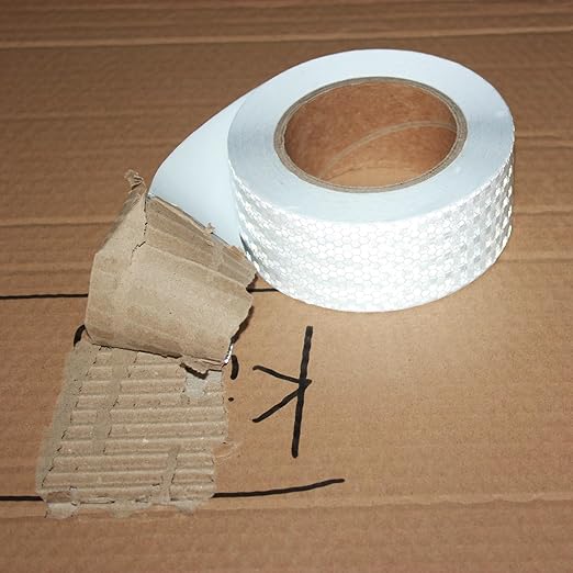 White Reflective Tape 2 inch Wide, Outdoor Waterproof Hazard Conspicuity Warning Industrial Marking Tape (66 feet)