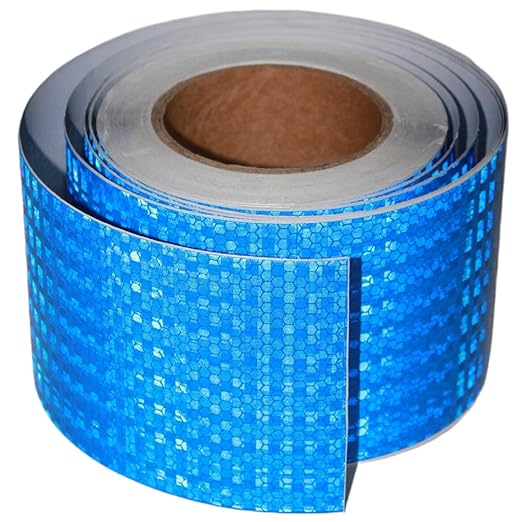 Industrial Reflective Tape Blue 4 inch Wide, Outdoor Waterproof High Visibility Safety Warning Reflector Sticker Strips (68 feet)