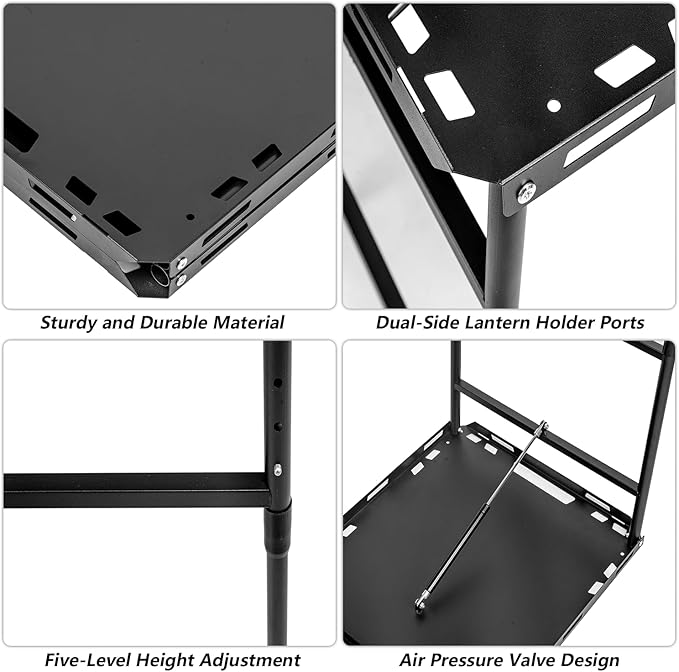 Camping Folding Table Tactical Table with 5 Adjustable Heights (40.9" L x 18.9" W) Portable Outdoor Folding Table with Carry Handle, Bonus Storage Bag for Camping, Picnic, Party