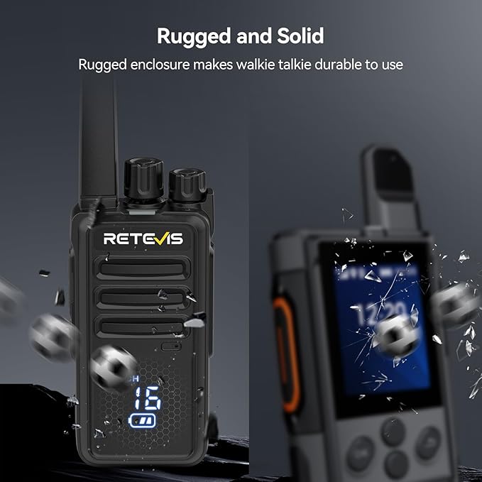 Retevis RT68H 2 Way Radio Long Range (10 Pack) with 10 Way Charger,Rechargeable Walkie Talkies for Adults,Easier Charging,Easier Management,LCD Display, Keypad Lock,Hands Free Compact Walkie Talkie