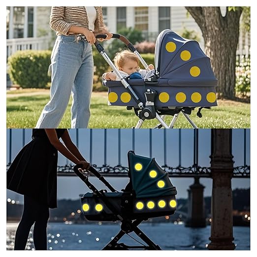 Non Fading Reflective Stickers 1-inch Diameter Round Reflector, Outdoor Waterproof High Visibility Warning Adhesive Tape (80 Pcs)