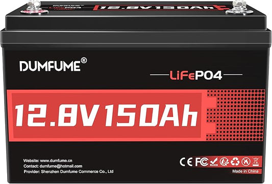 12V 150Ah LiFePO4 Lithium Battery, 1920Wh Energy & 100A BMS, Deep Cycle Battery for Solar System, RV Camper, Off-Grid Home Backup Power