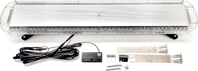 CFLMYYXGS Silver Case 26 Strobe Patterns Emergency Warning Light bar Flashing Vehicles Security Law Snowplow Tow Trucks Crane Construction Cars Wreckers Beacon Light (88 LED-Amber)