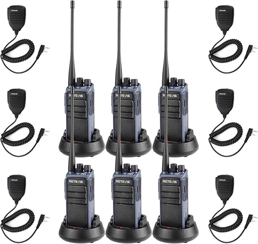 Retevis MateTalk C4 Two Way Radios Long Range, Smart Voice Control,2500mAh,Noise Reduction,Type-C, Easy Pairing, Repeater Capable, Business Walkie Talkie for Jobsite Manufacturing Farm(6 Pack)