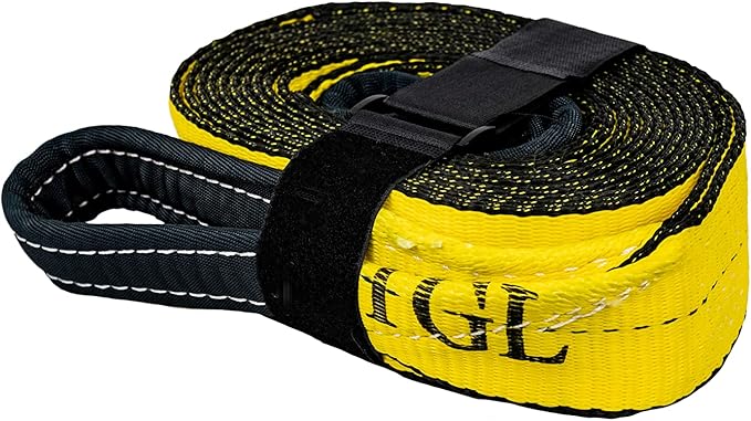 TGL Heavy Duty Tow Strap with Loops, 3" x 20', 30,000 lb Break Strength, Reinforced Loops - Emergency Strap for Truck, UTV, ATV - Compatible with Jeep Accessories, Ford, Toyota.