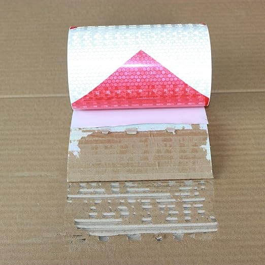 Reflective Tape Red and White 6 inch, Outdoor Waterproof Hazard Conspicuity Warning Industrial Marking Tape (11 feet)