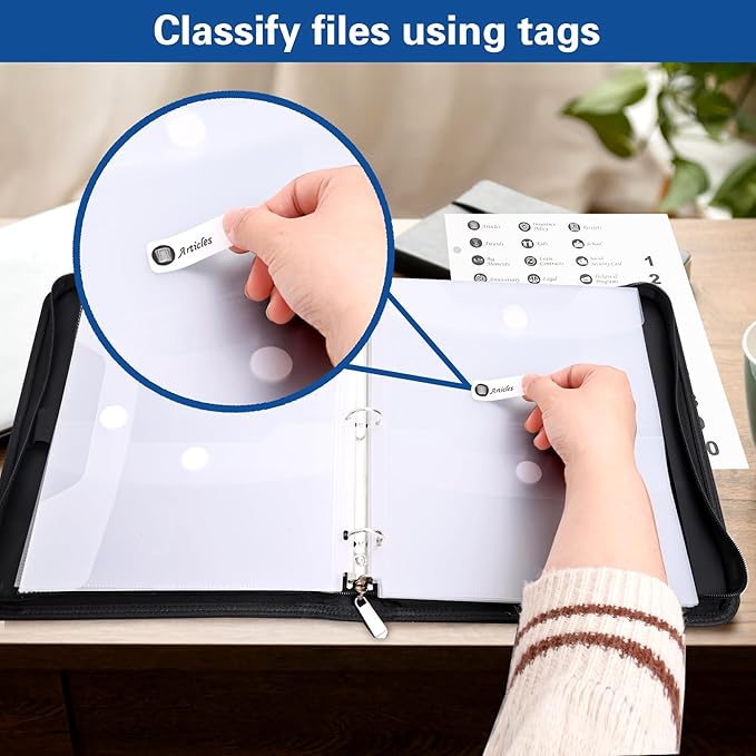 HAUTOCO Important Document Organizer Zipper Life Binder Family Emergency Binder Birth Certificates Protector, in Case I Go Missing Estate Planning Organizer - Include Category Label & Directory