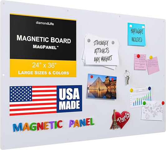 24"x36" - Magnetic Board - Memo & Vision Board for Home, Office, and Classroom - Magnet Board for Kids - Pre-drilled Mounting Screws Included