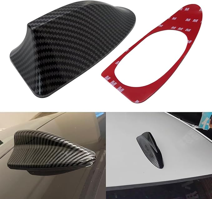 Car Roof AM FM Radio Shark Fin for 2017 Audi Q3 S Line Sport Utility 4-Door 1.4L 1395CC 85Cu. in. l4 Gas DOHC Turbocharged Antenna Aerial Cover Carbon Fiber Functional